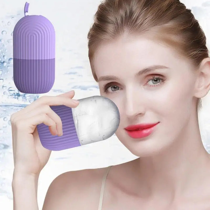 Silicone Ice Face Roller – Reusable Facial Massager for Glowing Skin, Pore Care &amp; Eye Puffiness