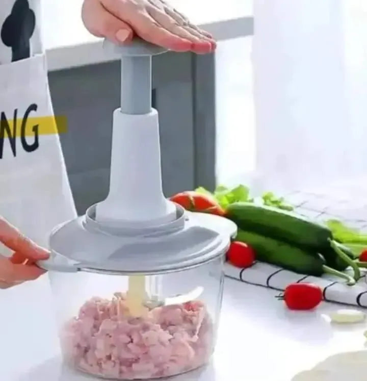 Manual Push Chopper – Multi-Purpose Vegetable &amp; Meat Chopper with Stainless Steel Blades