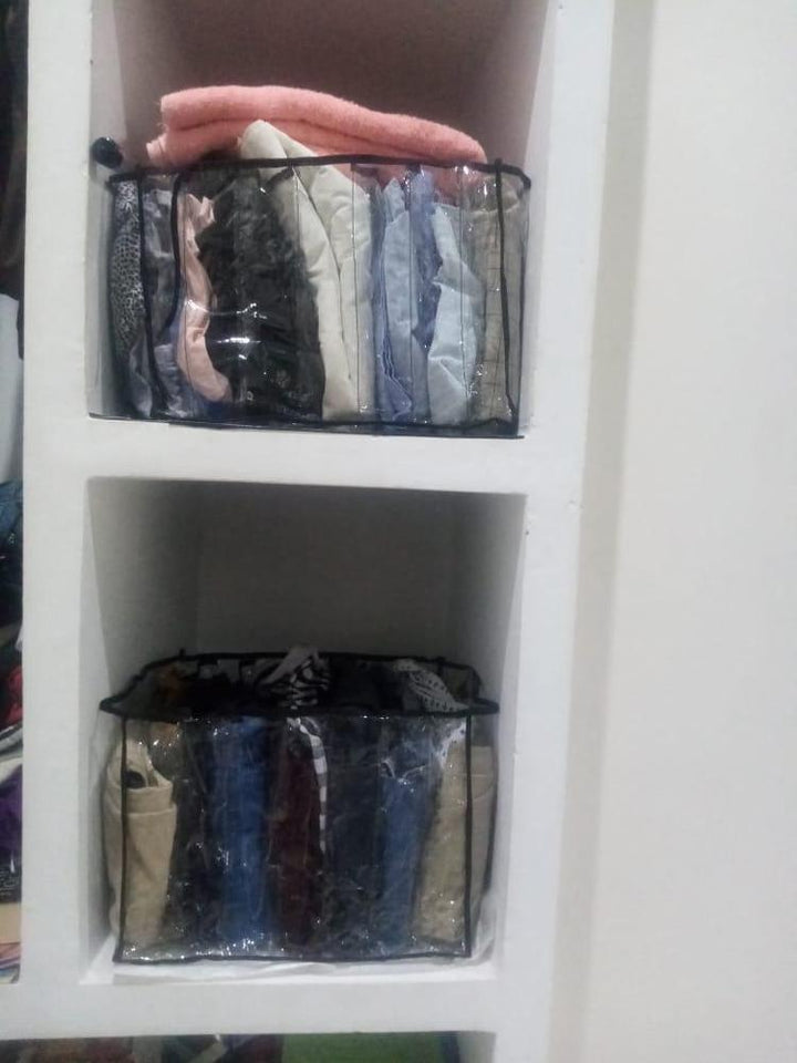 Foldable Clothes Organizer Box – 7 Grid Drawer Storage for Jeans &amp; Wardrobe