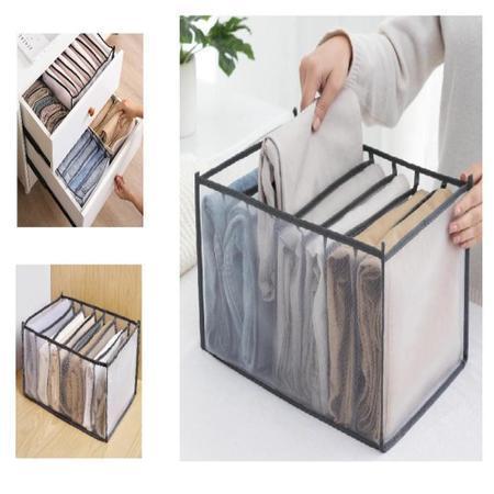 Foldable Clothes Organizer Box – 7 Grid Drawer Storage for Jeans &amp; Wardrobe