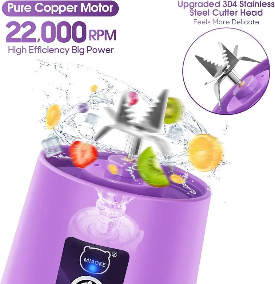 Portable Mini Blender – USB Rechargeable Juicer for Smoothies, Shakes &amp; Fresh Juice