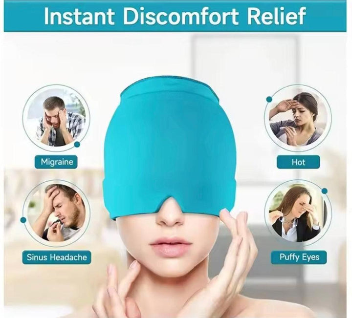 Migraine Relief Cap – Hot &amp; Cold Therapy Gel Ice Head Wrap for Headache &amp; Stress Relief