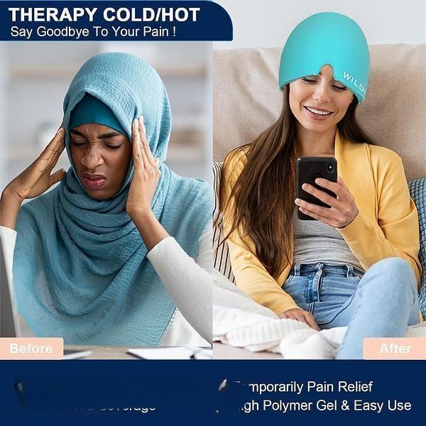 Migraine Relief Cap – Hot &amp; Cold Therapy Gel Ice Head Wrap for Headache &amp; Stress Relief