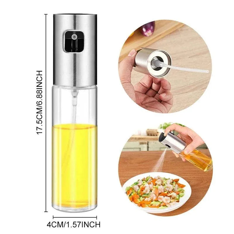 Oil Sprayer Bottle – Refillable Glass Dispenser for Healthy Cooking &amp; Even Spray