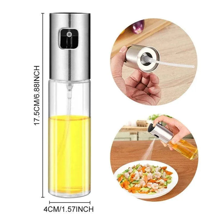 Oil Sprayer Bottle – Refillable Glass Dispenser for Healthy Cooking &amp; Even Spray