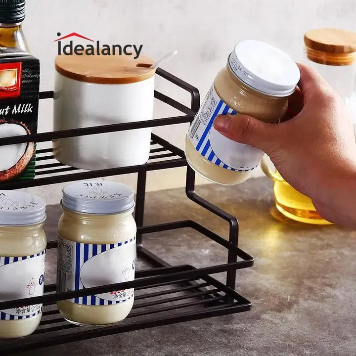 2-Tier Spice Rack Organizer – Multi-Purpose Kitchen &amp; Countertop Storage Shelf
