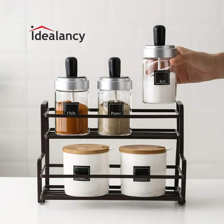2-Tier Spice Rack Organizer – Multi-Purpose Kitchen &amp; Countertop Storage Shelf
