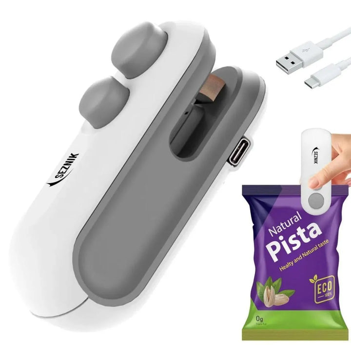 Mini Bag Sealer Machine – USB Rechargeable 2-in-1 Heat Sealer &amp; Cutter