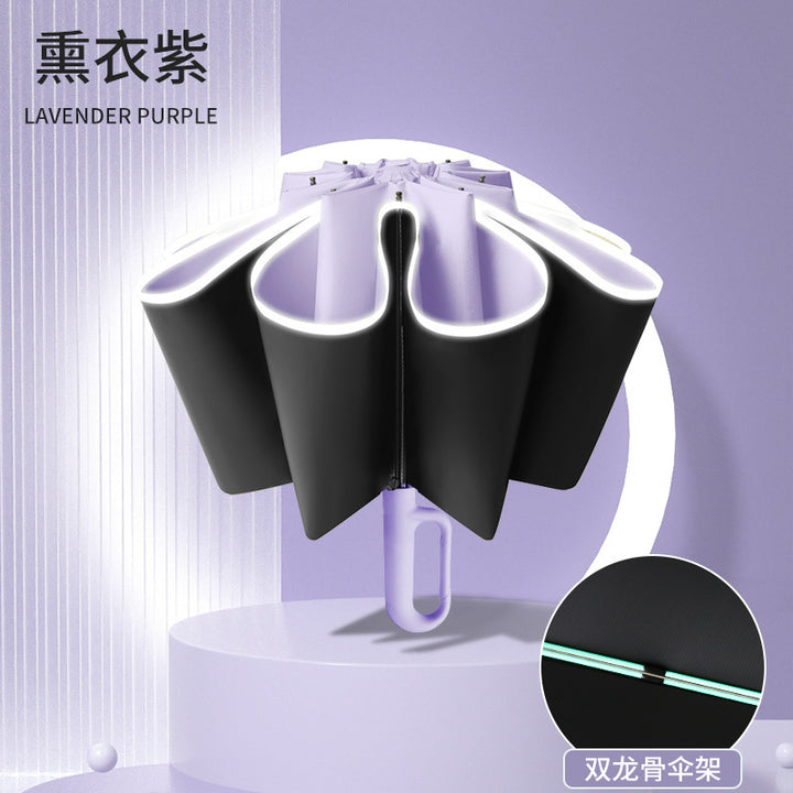 Heavy-Duty Anti-Wind Umbrella – Foldable UV &amp; Rain Protection Compact Design