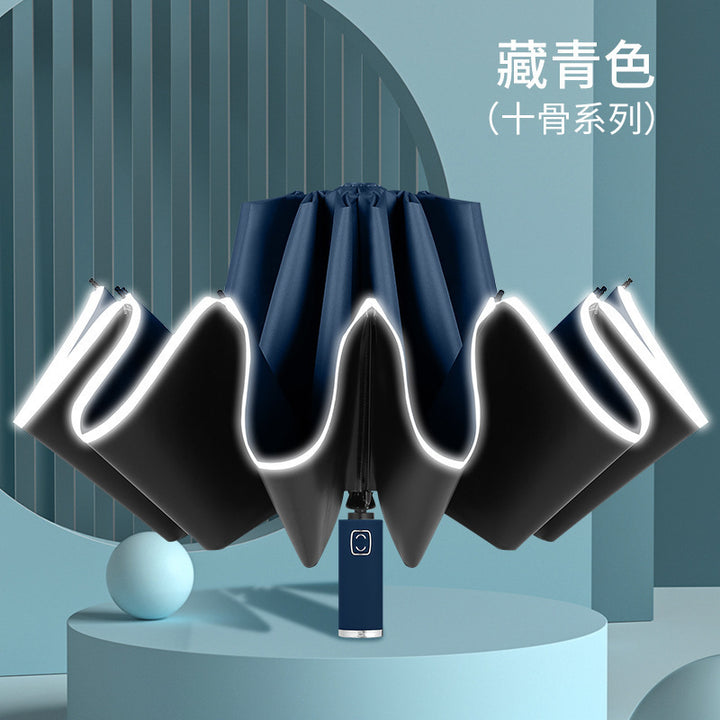 Heavy-Duty Anti-Wind Umbrella – Foldable UV &amp; Rain Protection Compact Design
