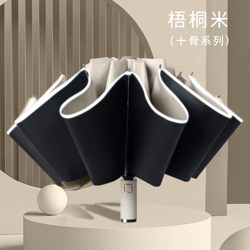 Heavy-Duty Anti-Wind Umbrella – Foldable UV &amp; Rain Protection Compact Design