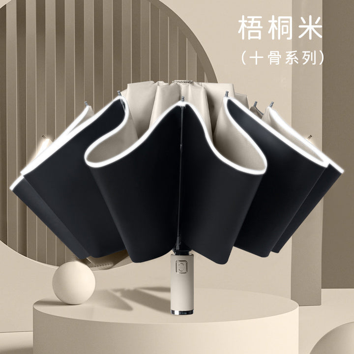 Heavy-Duty Anti-Wind Umbrella – Foldable UV &amp; Rain Protection Compact Design
